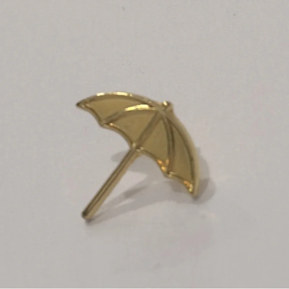 Vintage Umbrella TieTack Lapel Pin Gold-toned